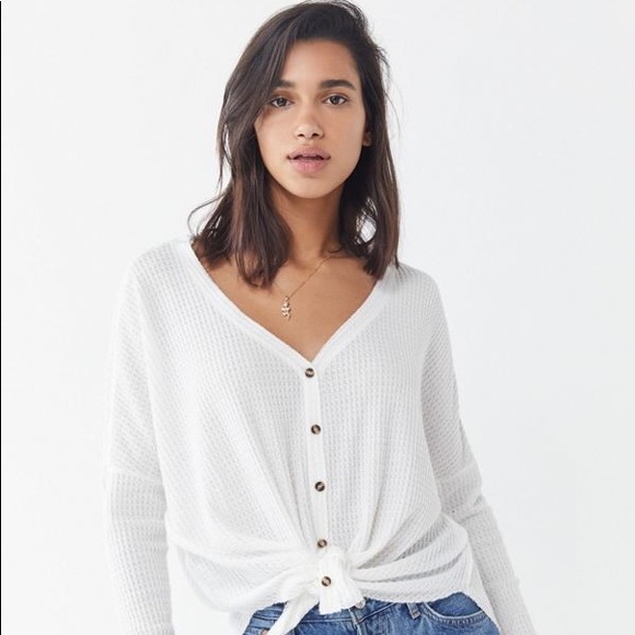 Urban Outfitters Sweaters - Jojo Oversized Thermal Button-Front Top